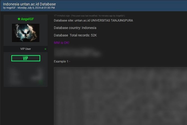 Puluhan Ribu Data Milik Untan Diduga Diretas oleh Hacker