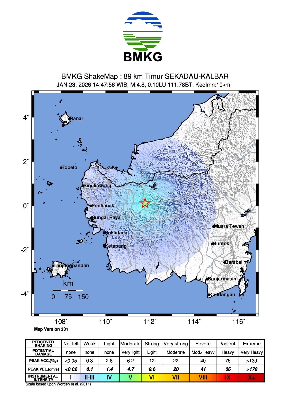 Gempa M4,8 Guncang Sekadau dan Sekitarnya, Warga Sempat Terkejut