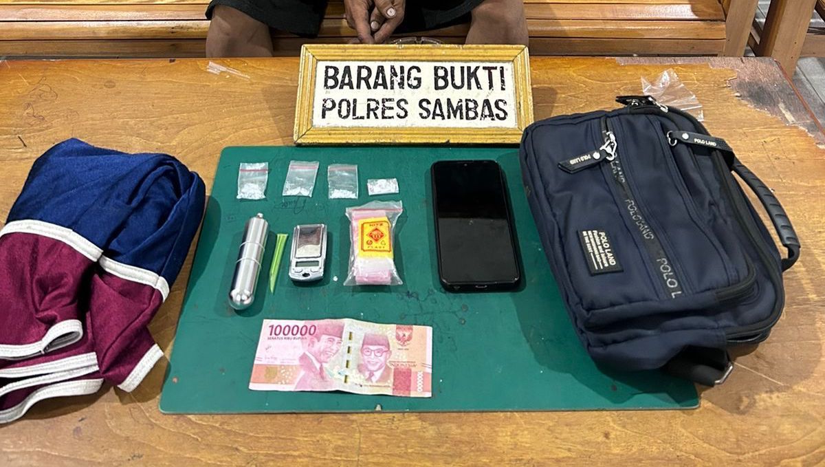 Pengedar Sabu di Paloh Ditangkap, Polres Sambas Sita 2,84 Gram Narkotika
