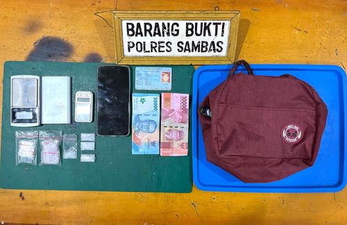 Satresnarkoba Polres Sambas Amankan Pengedar Narkotika di Kecamatan Tebas