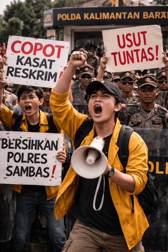 Komite Mahasiswa Sambas Desak Kapolda Kalbar Copot Kasat Reskrim Polres Sambas