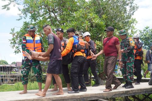 Latihan Penanggulangan Bencana Alam di Wilayah Kodim 1208/Sambas Berjalan Lancar