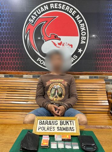 Polres Sambas Amankan Seorang Pria Diduga Edarkan Narkotika di Tebas