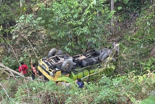 Truk Tangki Bermuatan CPO Masuk Jurang di Bukit Vandering, Sopir Meninggal Dunia